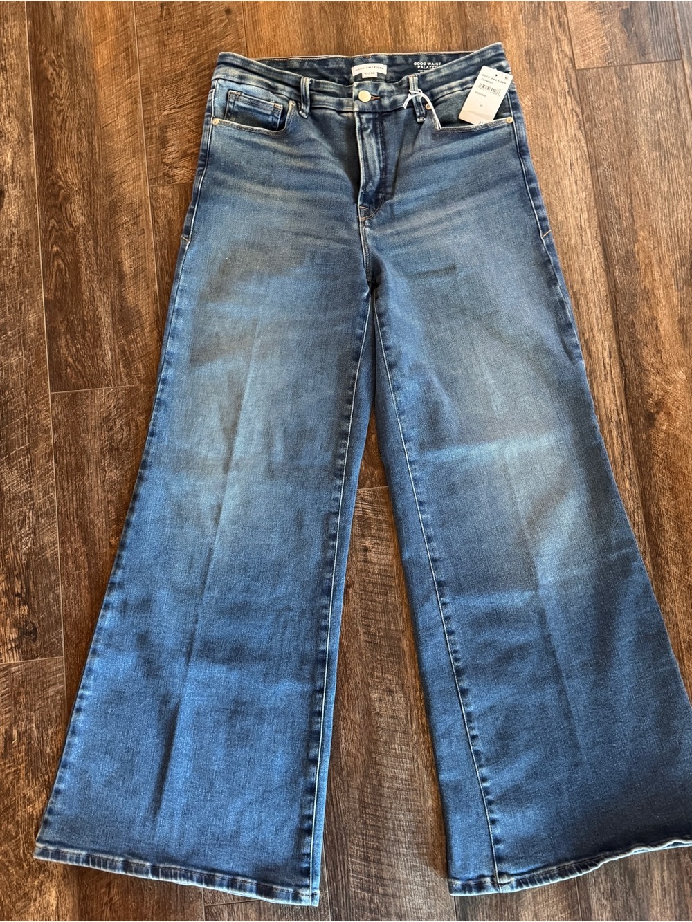 Good American Soft Tech Good Waist Palazzo 10/30 Jeans